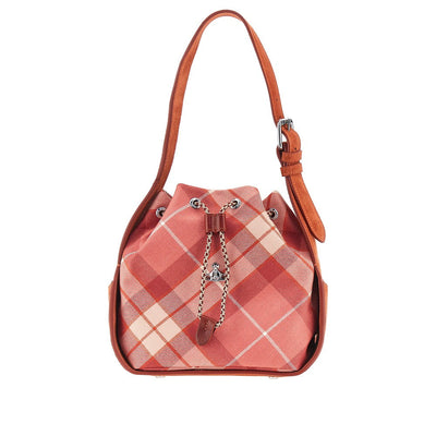 stacey tartan wool bucket bag
