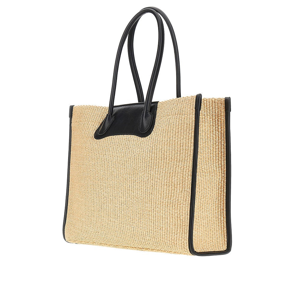 VIVIENNE WESTWOOD OS troy weaved raffia tote bag