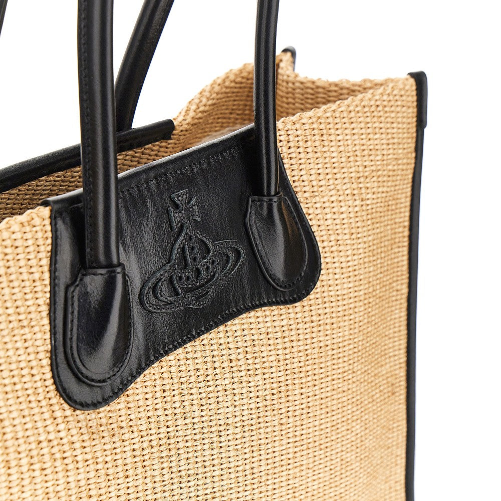troy weaved raffia tote bag