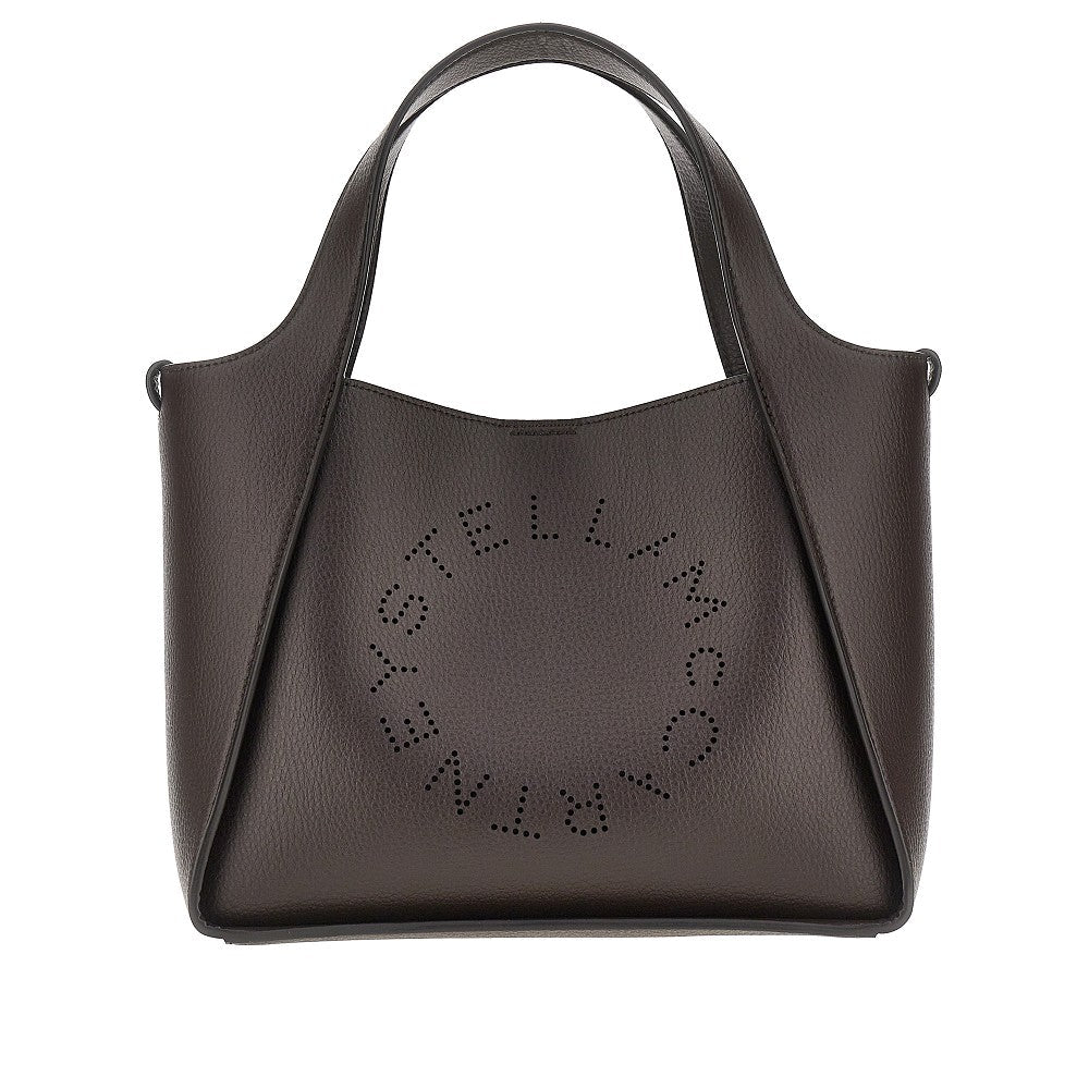grained vegan leather stella logo bag