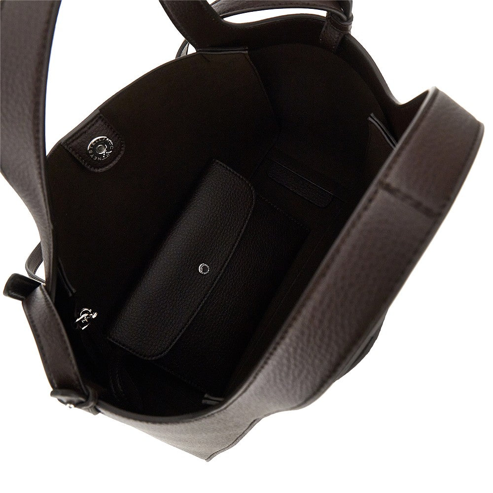grained vegan leather stella logo bag