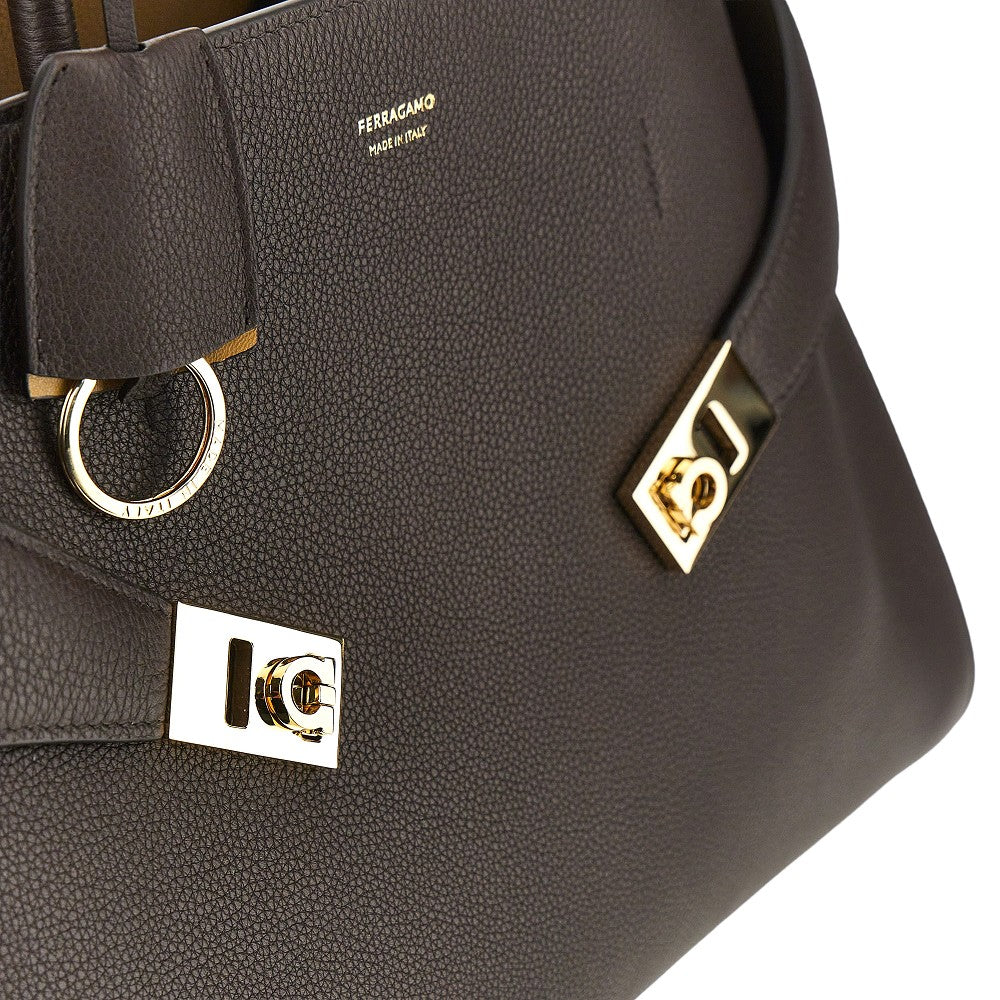 large hug leather bag