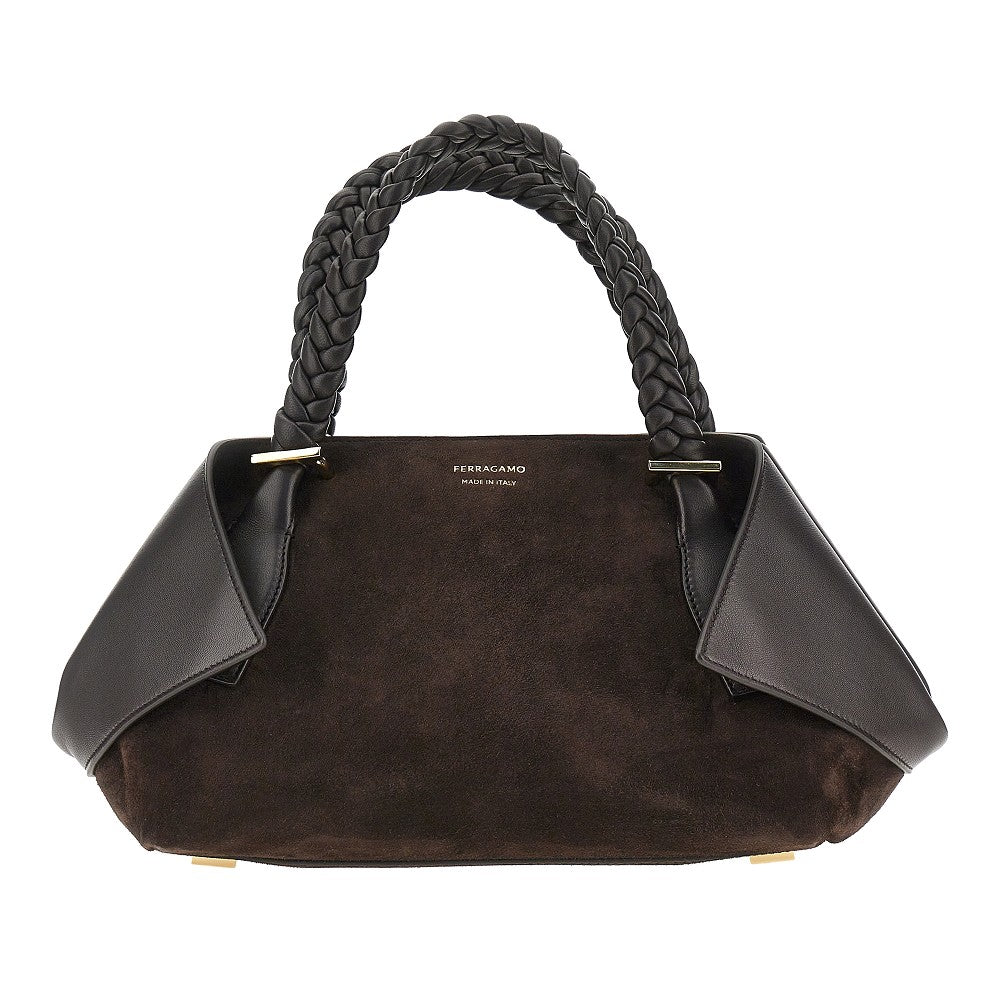 FERRAGAMO OS leather hand bag with logo