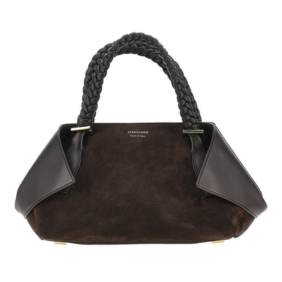 leather hand bag with logo