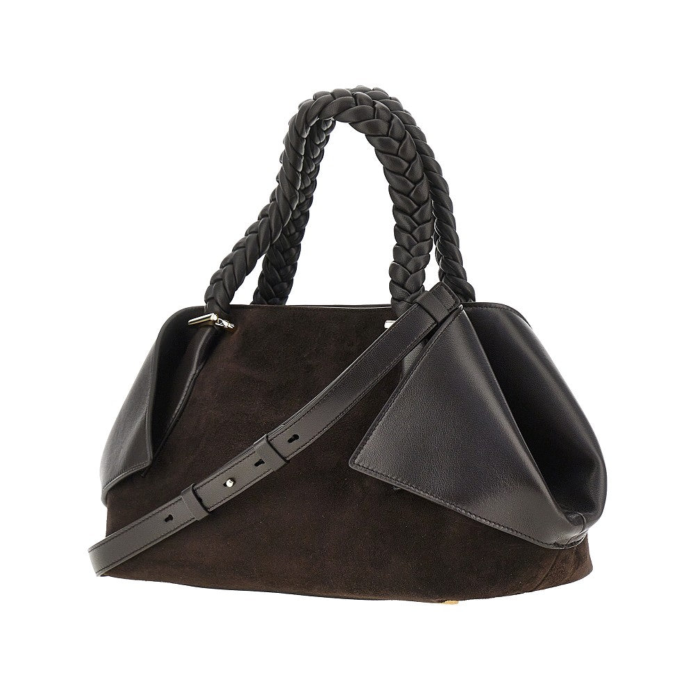 leather hand bag with logo