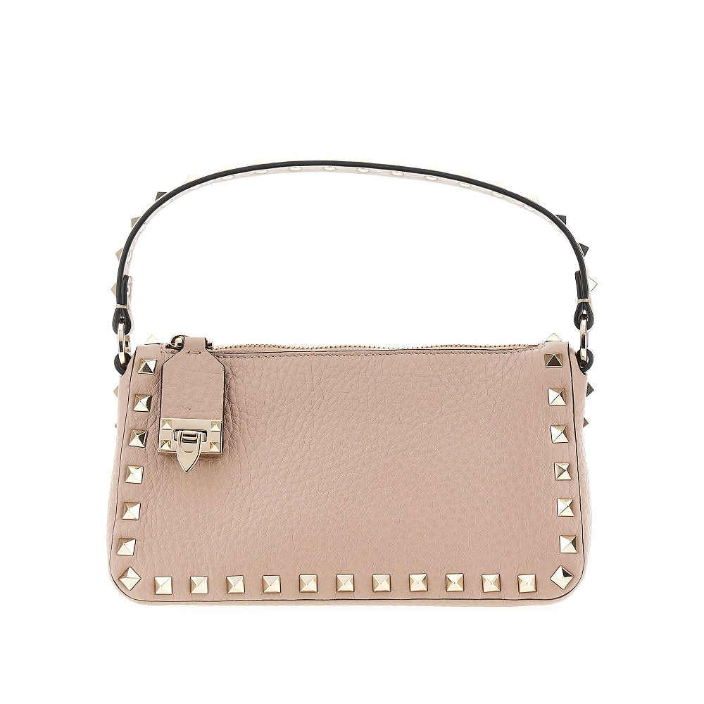grained leather small rockstud bag