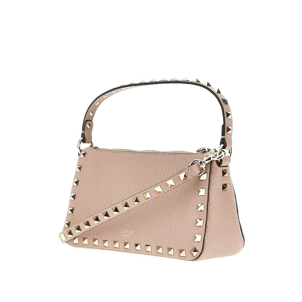 grained leather small rockstud bag