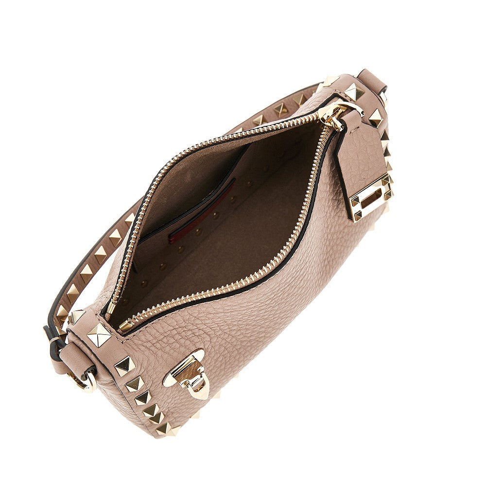 grained leather small rockstud bag