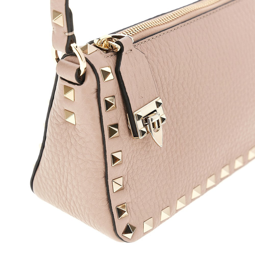 grained leather small rockstud bag