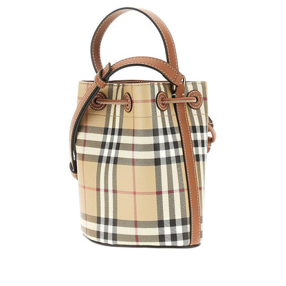 BURBERRY OS mini bucket bag with check motif