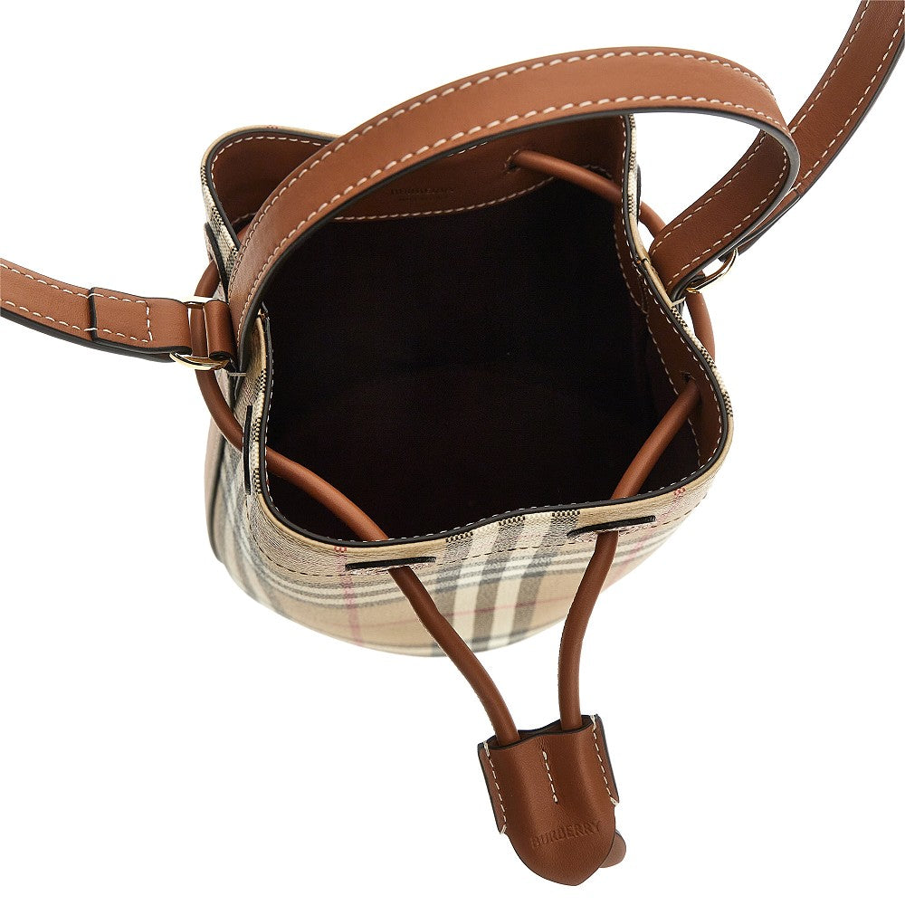 BURBERRY OS mini bucket bag with check motif