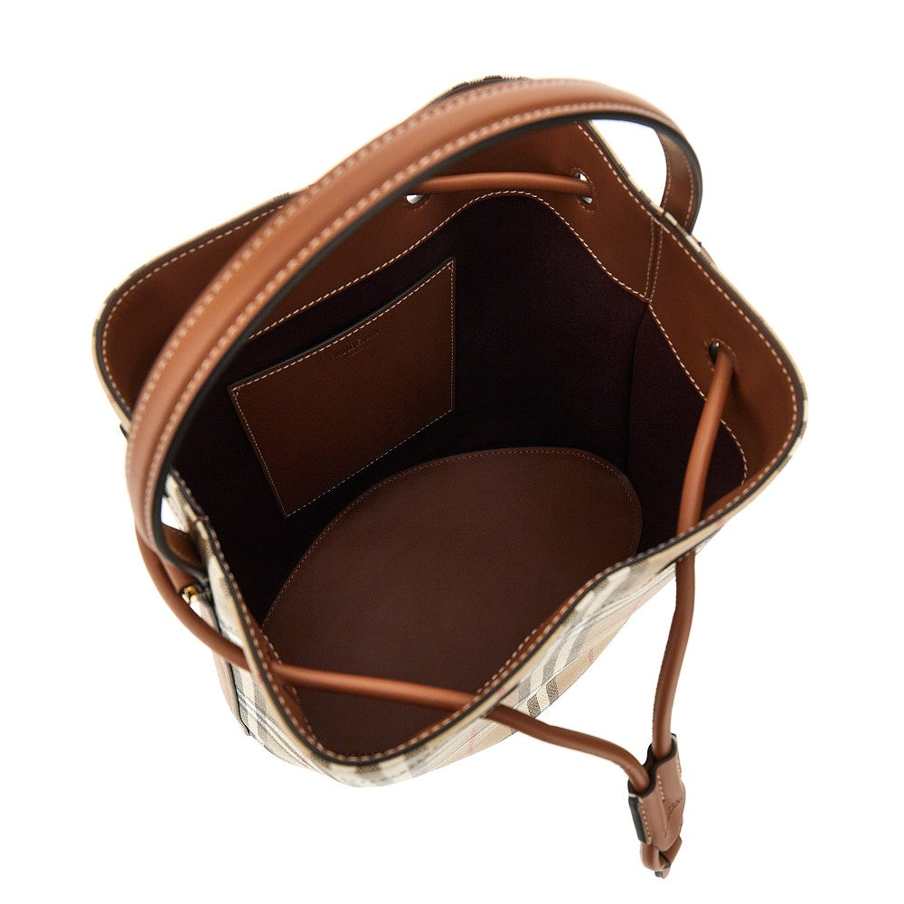 small bucket bag with check motif