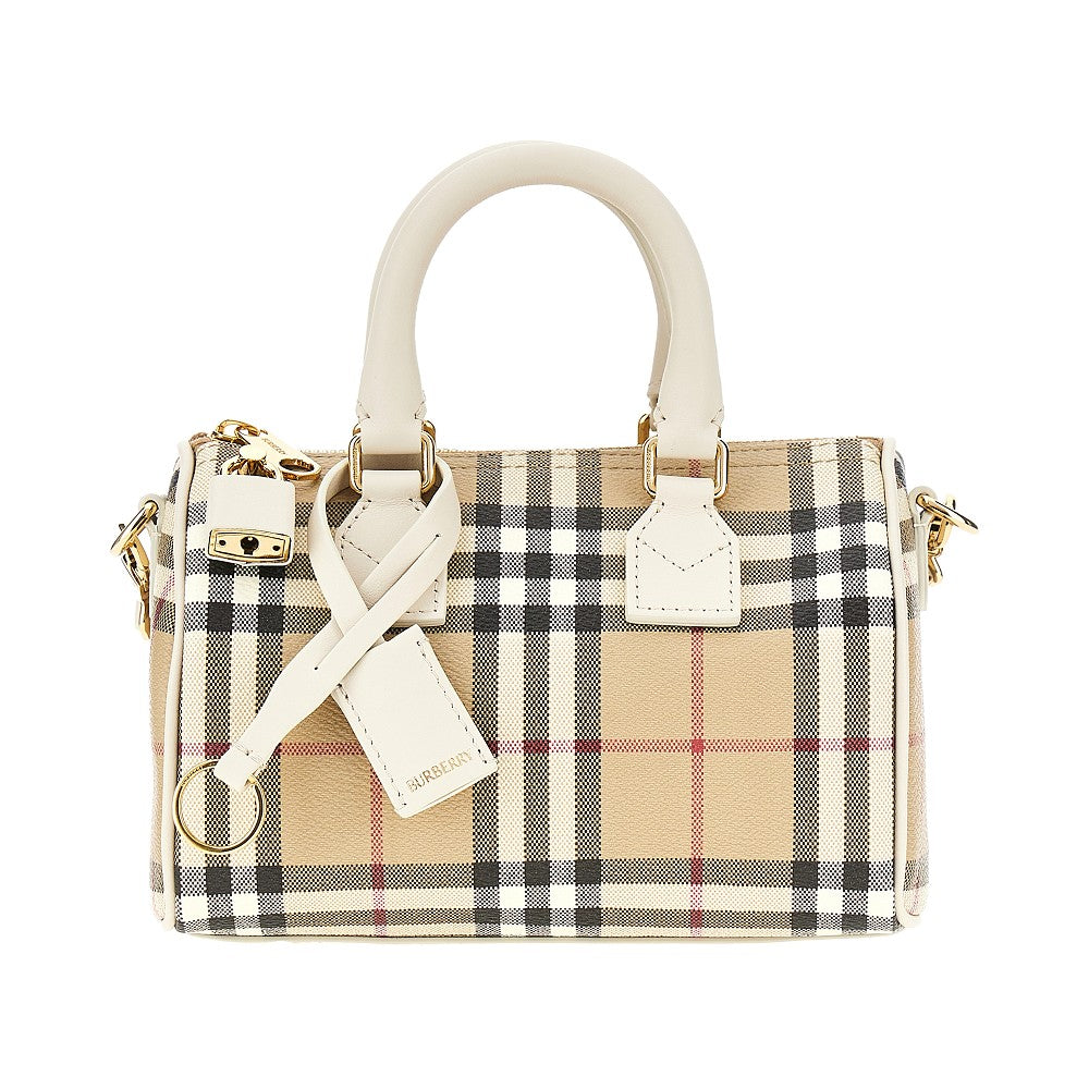 check coated fabric mini bowling bag