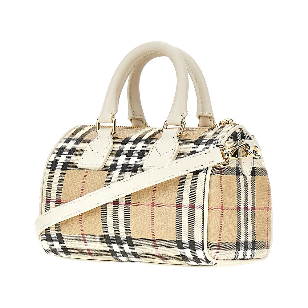 check coated fabric mini bowling bag