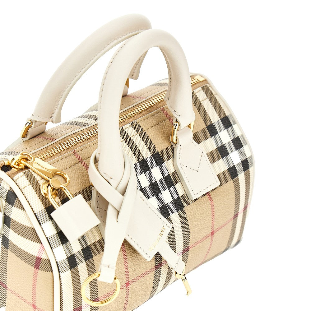 check coated fabric mini bowling bag