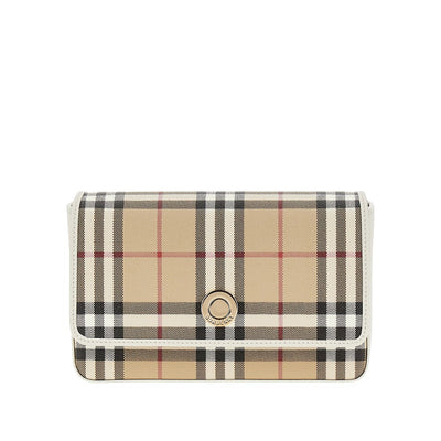 check coated canvas hampshire bag