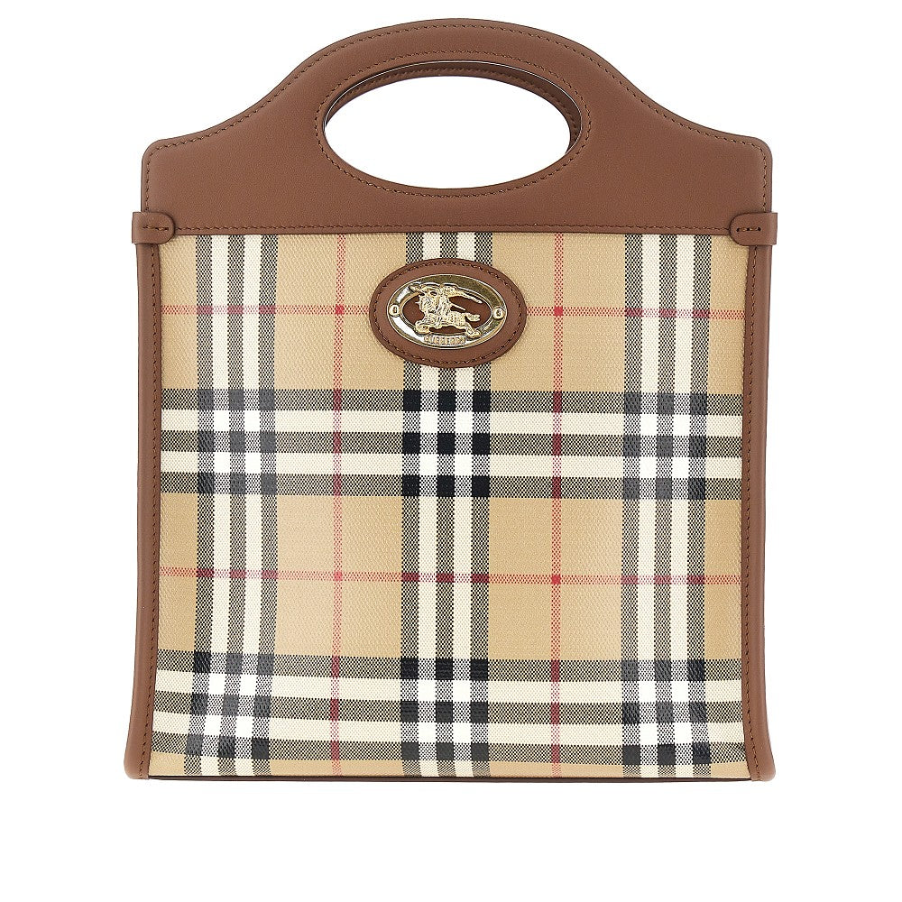coated check canvas mini pocket bag