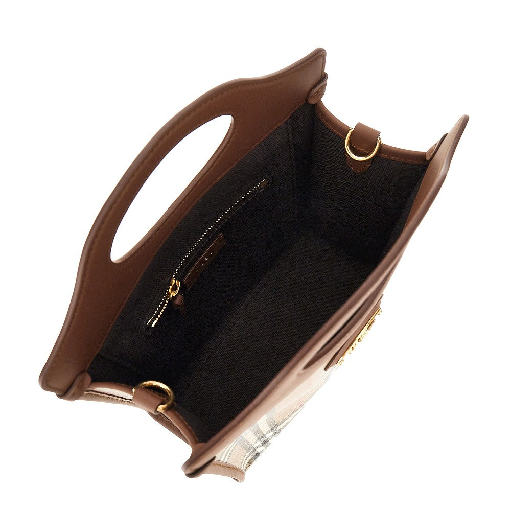 coated check canvas mini pocket bag