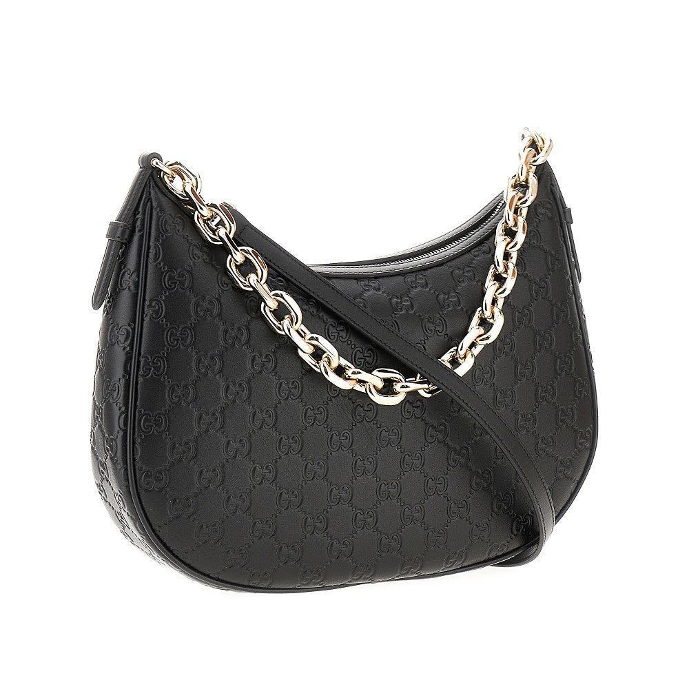 GUCCI OS leather gg emblem shoulder bag