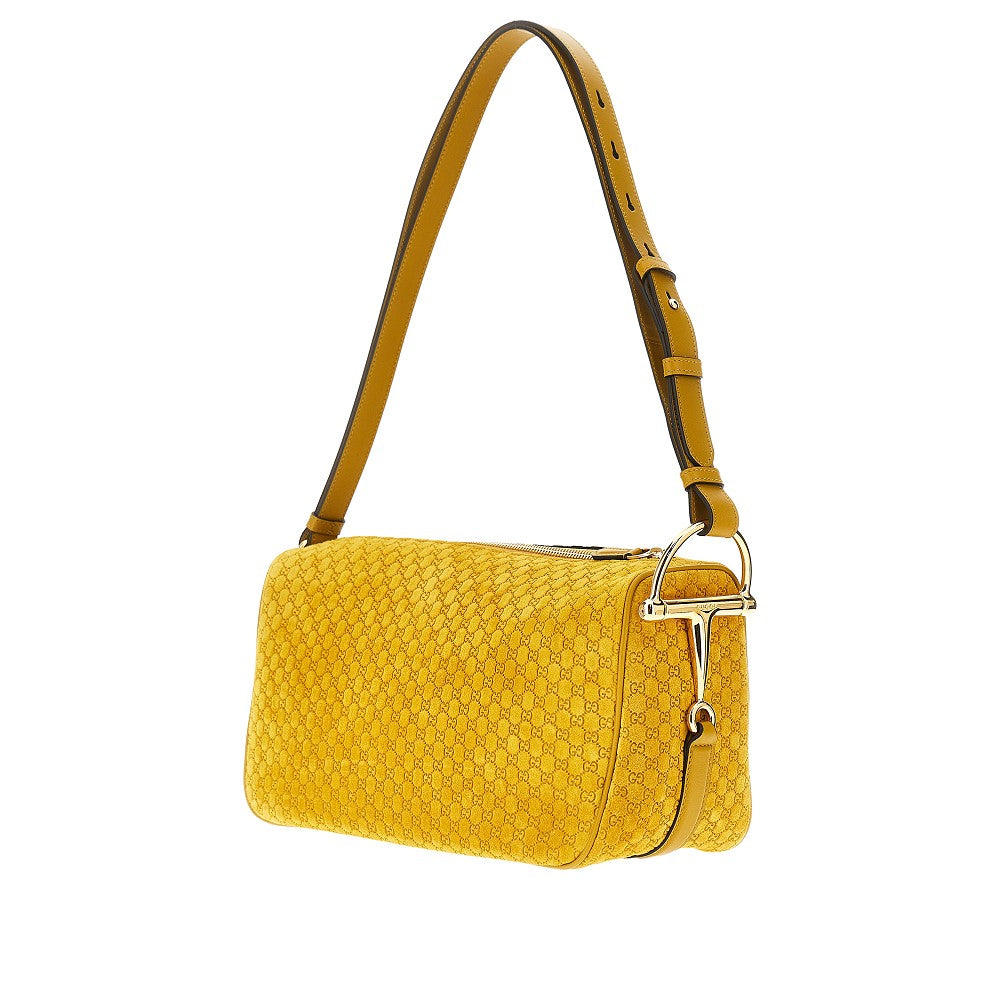 GUCCI OS suede medium gucci half horsebit bag