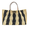 synthetic raffia medium shopping bag