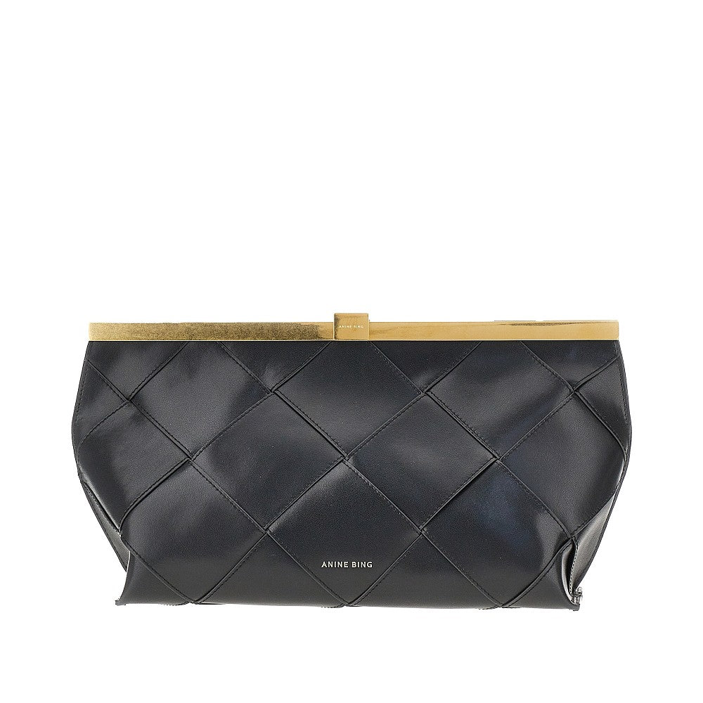 anine braided leather clutch