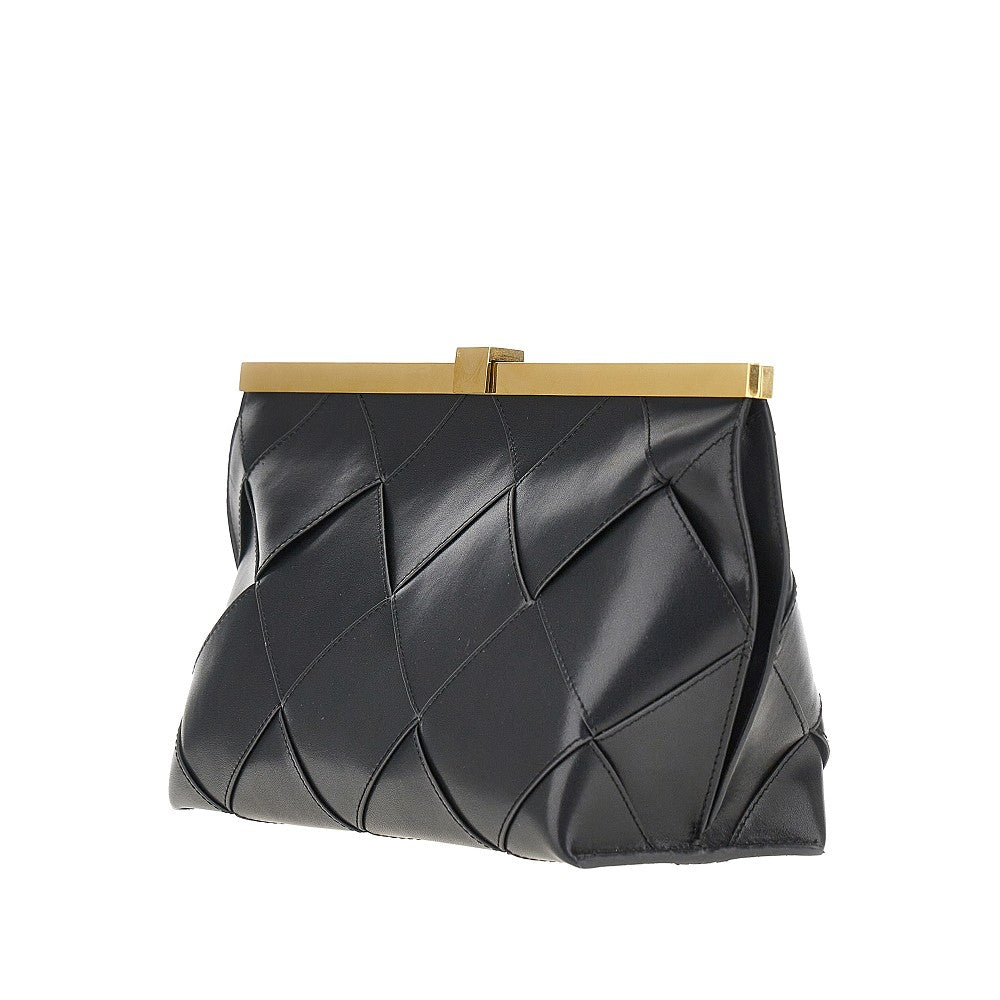 anine braided leather clutch