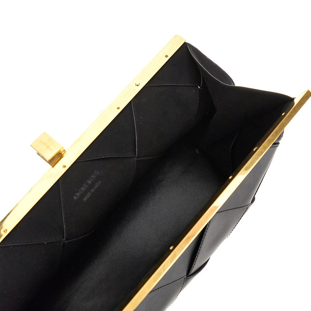 anine braided leather clutch