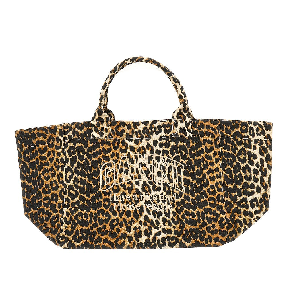 leopard canvas xxl tote bag