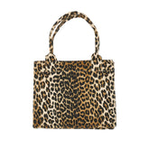 GANNI OS leopard canvas large tote bag