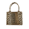 leopard canvas large tote bag