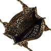 leopard canvas large tote bag