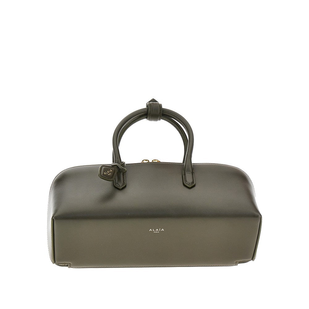 ALAIA OS box leather small delta bag