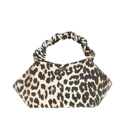 GANNI OS leopard faux leather small bou bag