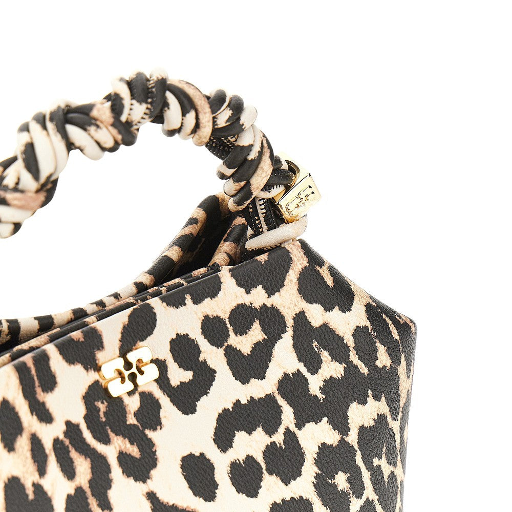 GANNI OS leopard faux leather small bou bag