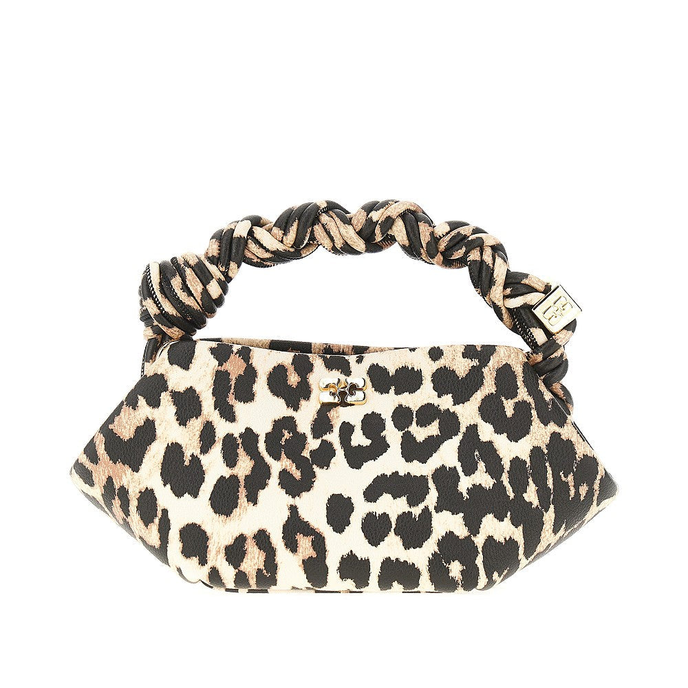 GANNI OS leopard faux leather mini bou bag