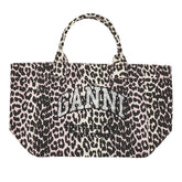 GANNI OS leopard-print canvas xxl tote bag