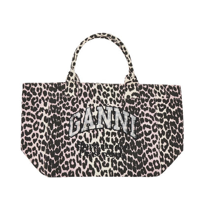 GANNI OS leopard-print canvas medium tote bag