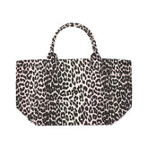 GANNI OS leopard-print canvas medium tote bag