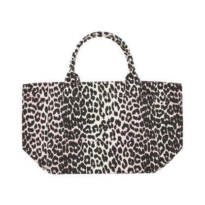 GANNI OS leopard-print canvas medium tote bag