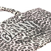 GANNI OS leopard-print canvas medium tote bag