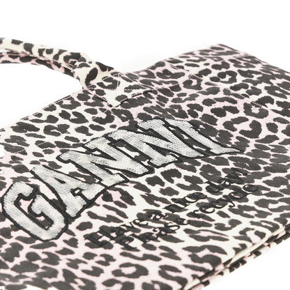 GANNI OS leopard-print canvas medium tote bag