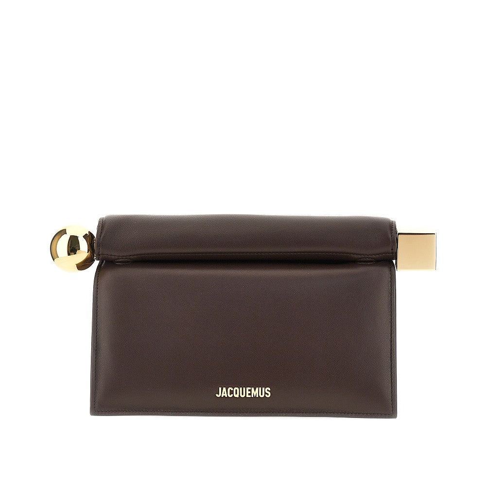 JACQUEMUS OS nappa leather rond carré clutch