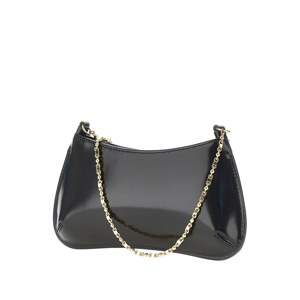 small bisou chaine leather bag