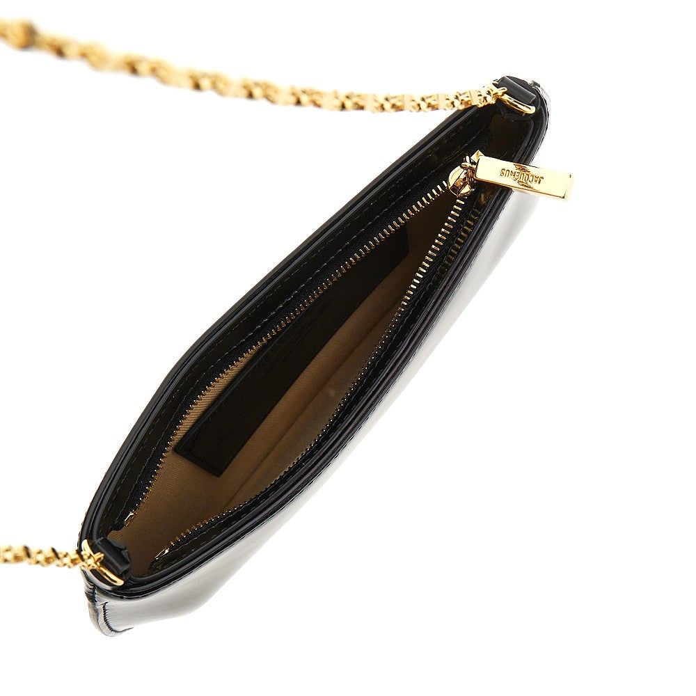 small bisou chaine leather bag
