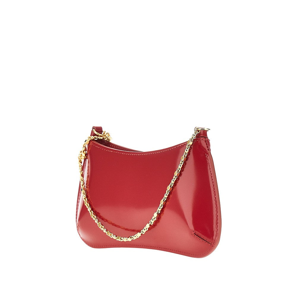 small bisou chaine leather bag