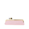 suede leather salon pouch with croco-effect