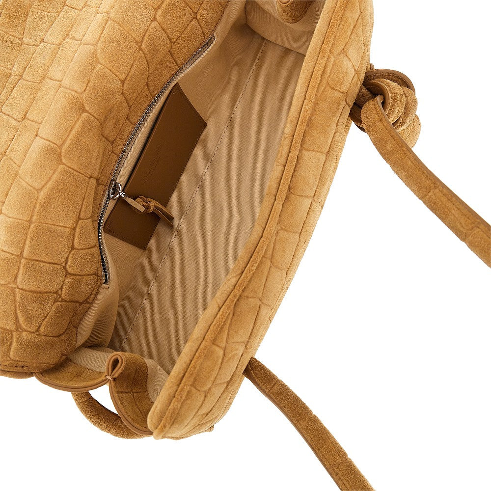 embossed suede leather turismo long bag