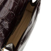 rond carré croco-embossed leather clutch