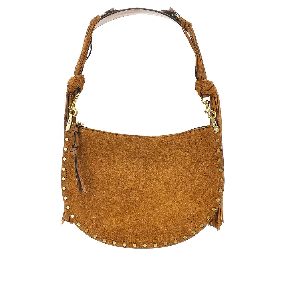 suede leather fringed oskan soft zip bag